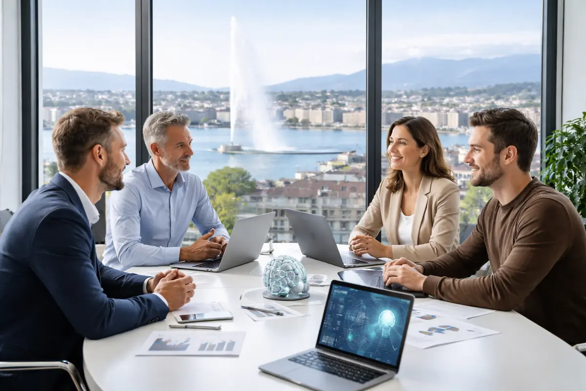 Agence IA à Genève accompagnant les entreprises suisses dans leur transformation digitale par l'intelligence artificielle