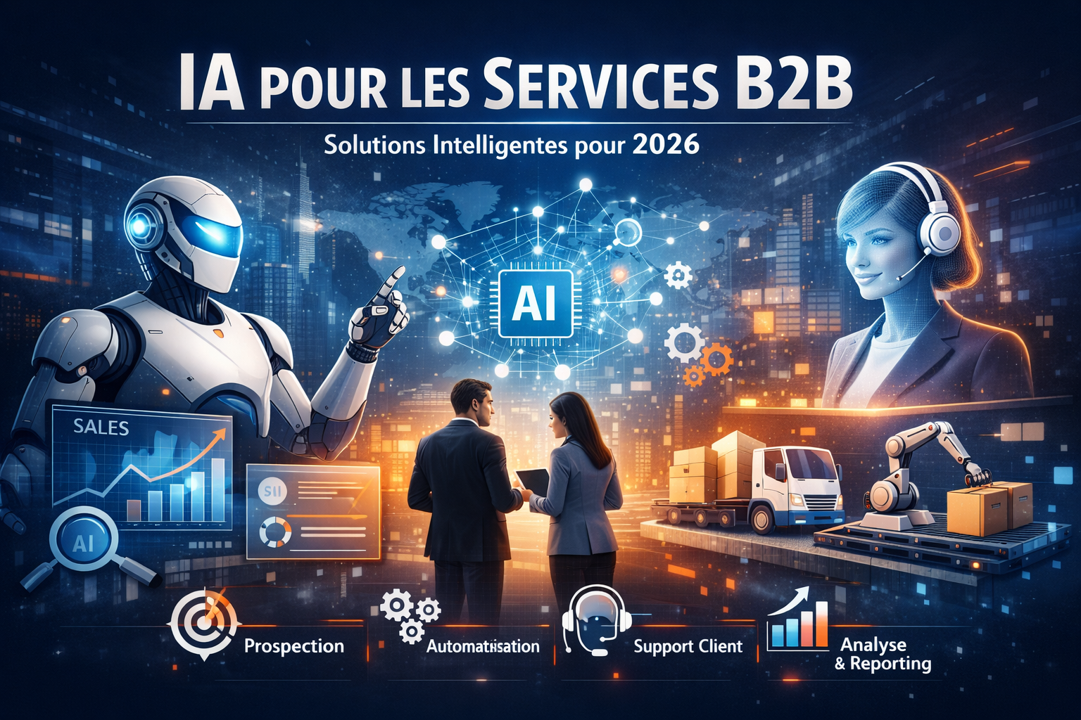 IA pour les services B2B — prospection automatisée et agents intelligents pour la croissance