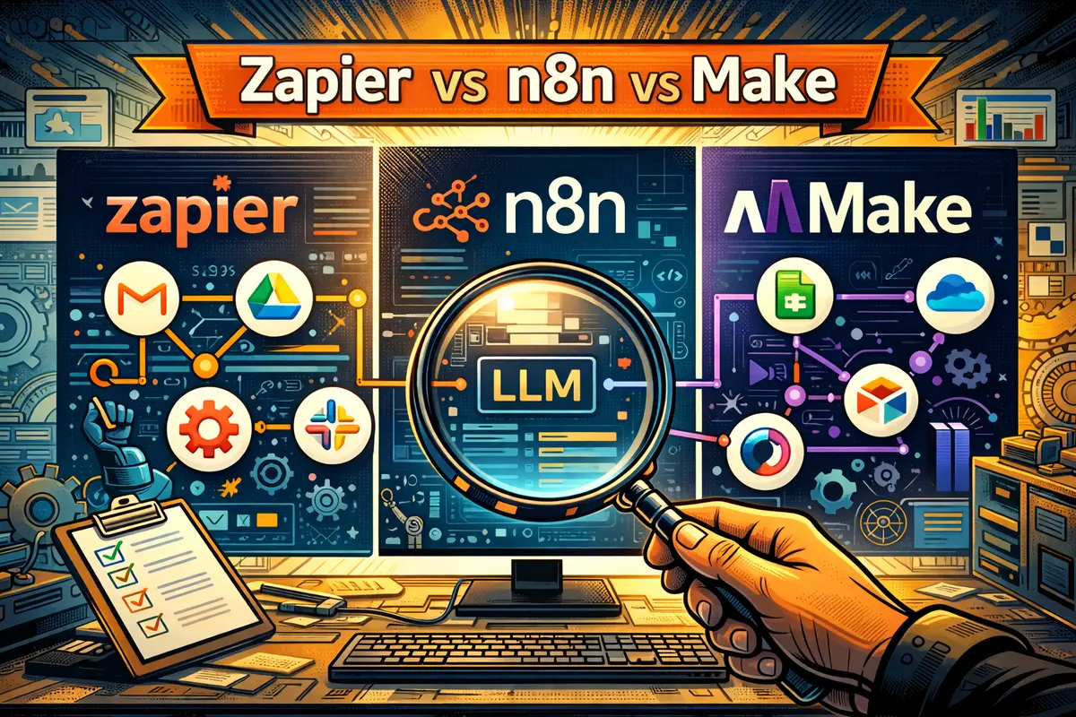 n8n vs Make vs Zapier — comparatif des outils d'automatisation en 2026