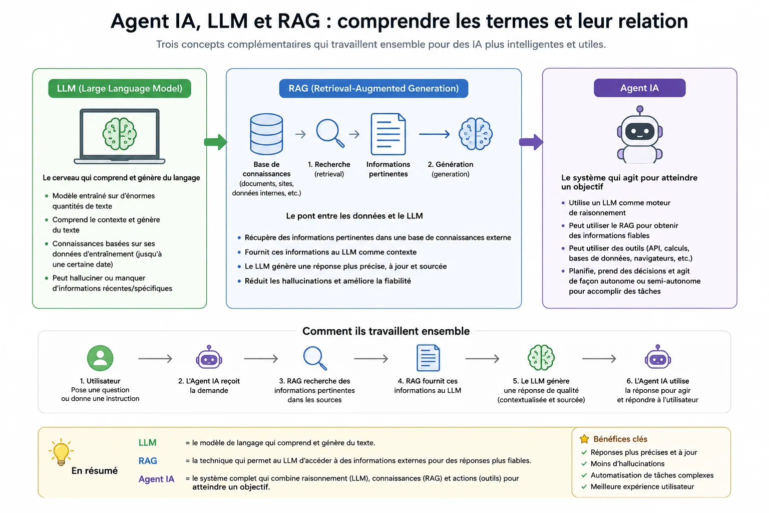 Architecture d'un système RAG combinant retrieval et génération de texte par LLM