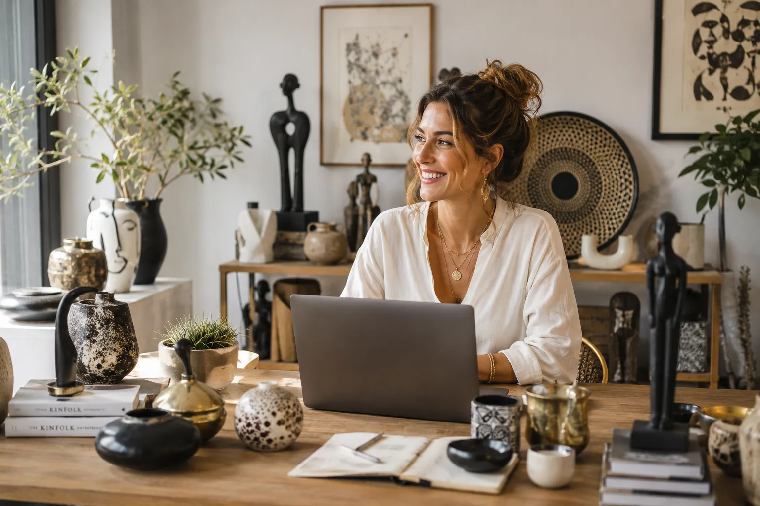 Dirigeante utilisant Toffi pour ses posts LinkedIn