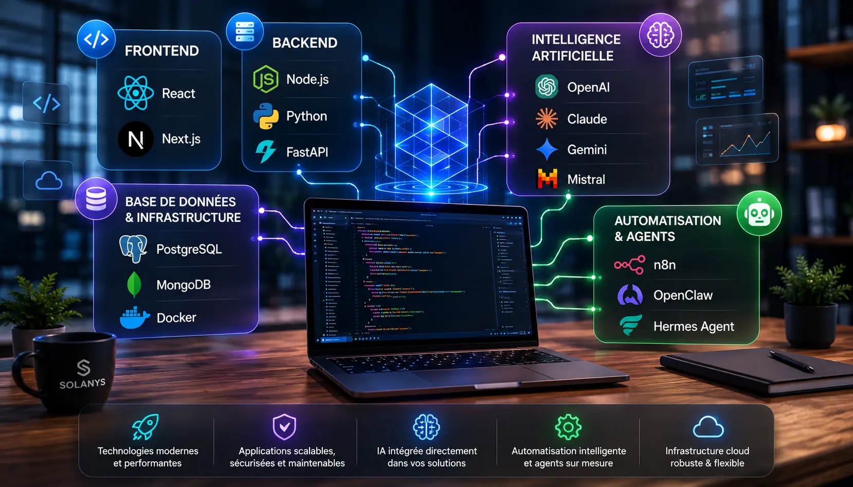 Stack technologique utilisé par Solanys