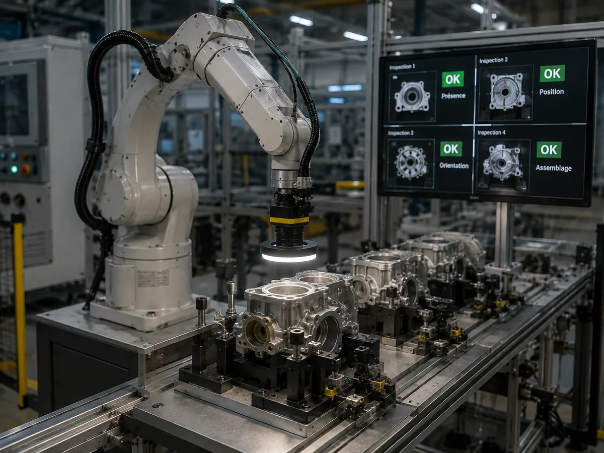 Bras robotique avec caméra de vision 3D pour pick and place industriel